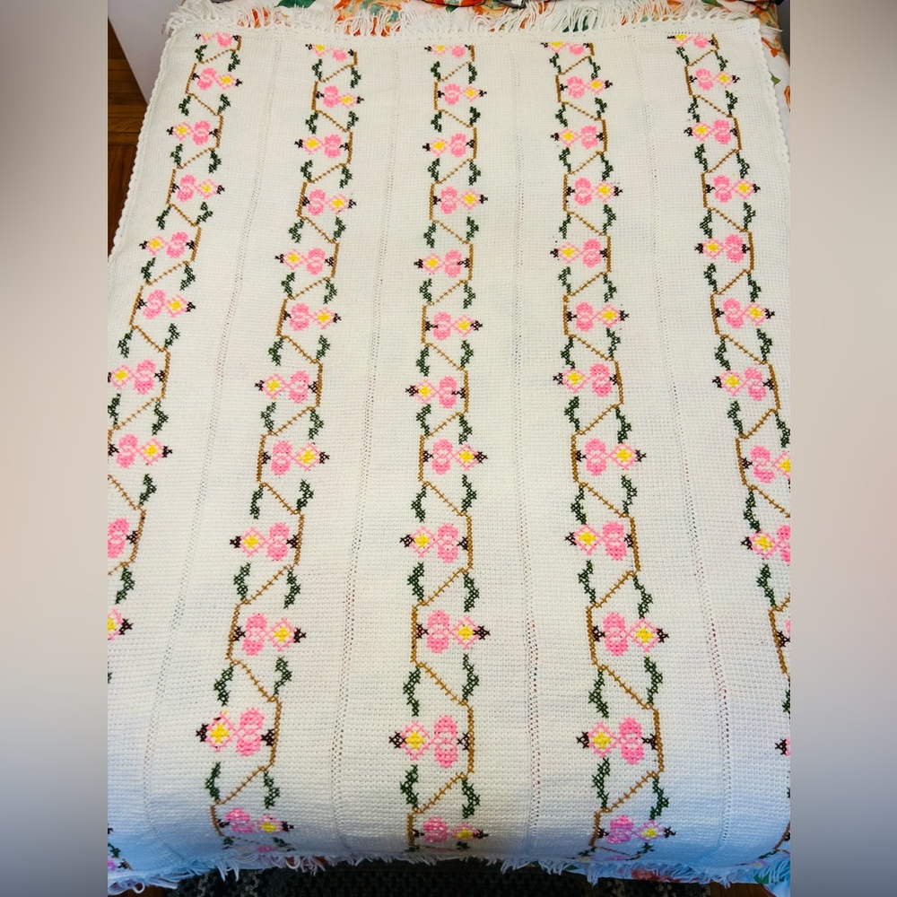 Beautiful Needlepoint Throw Blanket